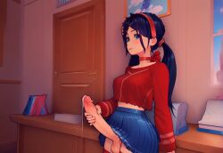 2025 ai_generated beautiful big_balls big_butt big_penis big_thighs black_hair brown_hair dick female futa_focus futa_on_female futanari miside mita_(miside) penis seductive shemale skirt soprano_r34