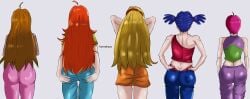 4kids_entertainment 5girls ass_focus ass_grab ass_shake ass_up big_ass bloom bloom_(winx_club) female flora_(winx_club) human human_only kurodeuzu musa musa_(winx_club) nickelodeon rainbow_(animation_studio) stella_(winx_club) tecna tecna_(winx_club) winx_club