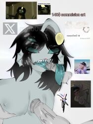 3_eyes commission cyan_eyes expendable_(pressure) gay hand_on_breast long_tongue male merfolk merman multi_eye nipples penis pov pressure_(roblox) roblox_avatar saliva sebastian_solace yaoi