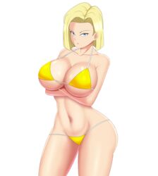 1girls android_18 blonde_hair blue_eyes cameltoe cleavage curvy dragon_ball erect_nipples female huge_areolae huge_ass huge_breasts mangakay84 puffy_nipples short_hair thick_lips voluptuous wide_hips