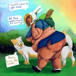 adventure_time ass backpack bag bbw belly belly_overhang big_ass big_belly big_breasts bottom_heavy breasts cake_the_cat curvaceous exposed_breasts fat female female_focus female_only fionna_the_human_girl huge_ass huge_belly human ineffective_clothing kissasta2x love_handles muffin_top obese obese_female overweight overweight_female pear_shaped ssbbw teenager thick_thighs tomboy voluptuous wide_hips