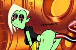 1girls 2d alien anal anal_sex animated animated_gif bottomless breasts clothing disney_channel female green_body green_skin loop lord_dominator machine madmark monster_girl pussy tentacle uncensored vagina wander_over_yonder