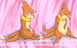 blush buizel egg egg_laying female feral flat_chested furry genitals happy heart hi_res nintendo pokémon_(species) pokemon pokemon_(species) pouting pregnant pussy reddyatnight sitting smile solo spread_legs spreading stomach_bulge video_games