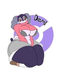 anthro big_breasts bow breasts demi_(omegabrawl) fan_character female huge_thighs indeedee nintendo omegabrawl pokémon_(species) pokemon thick_thighs video_games wide_hips