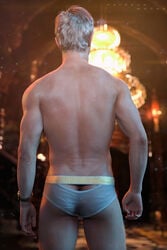 1boy ass_cleavage back_view blonde_hair butt_crack ethan_winters hairy_legs leg_hair looking_back male male_only mo0nx partially_clothed resident_evil resident_evil_8:_village skinny solo solo_male underwear white_male