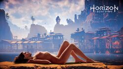 1girls 3d aloy arched_back areolae athletic athletic_female barefoot braided_hair completely_nude erect_nipples female female_focus female_only hi_res horizon_zero_dawn legs long_hair lying_down naked nipples nude nude_female onclebeu red_hair ribs small_breasts solo solo_female solo_focus