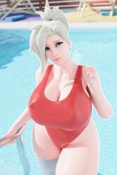 1girls 2023 3d 3d_(artwork) 5_fingers artist_name big_ass big_butt blender blizzard_entertainment blonde_hair blue_eyes breasts breasts_bigger_than_head cleavage clothed clothed_female female female_only fully_clothed gigantic_breasts huge_ass huge_breasts huge_butt large_breasts looking_at_viewer mercy nipple_bulge one-piece_swimsuit overwatch overwatch_2 pale-skinned_female pale_skin ponytail pool poolside rhywlad solo solo_female standing swimming_pool swimsuit swimwear thick_thighs thighs voluptuous voluptuous_female