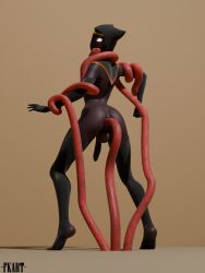 3:4 3d_(artwork) absurd_res anal anal_sex armwear blender_(software) bondage bound clothing dark_body dark_skin digital_media_(artwork) elbow_gloves erection freekiller gloves glowing handwear hi_res hood humanoid journey_(game) legwear looking_back male male/male masked_only mouthless noseless penetration sex skinny solo sony_corporation sony_interactive_entertainment standing stockings tentacle tentacle_penetration tentacle_sex traveler