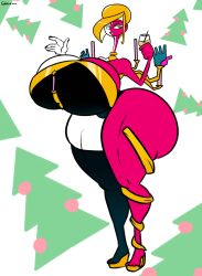 1girls 2d_(artwork) christmas christmas_tree eve_(no_straight_roads) female female_only gigantic_ass gigantic_breasts huge_ass huge_breasts multi_arm multi_limb no_straight_roads sob4art wide_hips