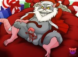 2023 anthro balls beard belly christmas christmas_clothing christmas_headwear clothing costume detailed_background doritomon elder elderly_anthro elderly_male erection facial_hair fur genitals grey_body grey_fur hat headgear headwear holidays male mammal master_splinter moustache murid murine old overweight overweight_male penis pink_nose rat rise_of_the_teenage_mutant_ninja_turtles rodent santa_costume santa_hat solo teenage_mutant_ninja_turtles