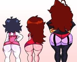 3girls ass ass_focus bandanawaddleg_(artist) clothed friday_night_funkin girlfriend_(friday_night_funkin) mommy_mearest nene_(newgrounds) tagme