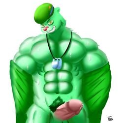 1boy anthro artist_request flippy_(htf) furry gay green_skin happy_tree_friends male