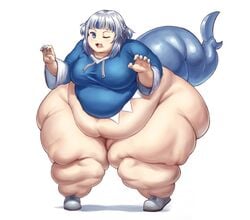 1girls bbw gawr_gura hololive hololive_english obese obese_female softon tagme thick_thighs virtual_youtuber