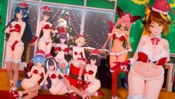 3d 3d_(artwork) 9girls akuma_nihmune animal_ears bao_(vtuber) belly_button big_breasts bikini black_hair blue_hair blush blushing_at_viewer brown_hair christmas christmas_bikini christmas_clothing christmas_decorations christmas_headwear christmas_lights christmas_outfit christmas_present christmas_tree cleavage collar demon_girl demon_horns embarrassed female female_focus female_only harpy_girl horns human_female indie_virtual_youtuber jungee kneeling koikatsu large_breasts light_blue_hair looking_at_viewer medium_breasts mostly_clothed moth_girl multicolored_hair multiple_girls navel oni_female oni_girl oni_horns onigiri_(vtuber) orange_eyes orange_hair orca_girl pink_eyes pink_hair pointy_ears pubic_tattoo purple_eyes purple_hair rainhoe red_eyes sanagi_yuzu shylily sinder_(vtuber) sitting smiling smiling_at_viewer standing succubus tattoo thick_thighs thighhighs trickywi vienna_(vtuber) virtual_youtuber white_eyes white_hair yellow_eyes