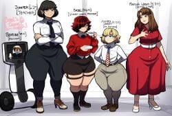 1futa 1girls 2boys 2femboys alfred_webley_jr. ass basel_will benson_(blackwhiplash) big_ass black_hair blackwhiplash blonde_hair bottom_heavy bottom_heavy_femboy breasts brown_hair bulge bwl character_sheet clothed clothing english_text female femboy fully_clothed futanari girly huge_ass huge_hips human juniper_(blackwhiplash) light-skinned_female light-skinned_femboy light-skinned_futanari light-skinned_male light_skin male martha_webley_(blackwhiplash) milf oc original original_character original_characters penis red_hair standing teacher text thick_thighs trap voluptuous voluptuous_female voluptuous_male wide_hips