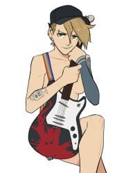 breasts casual female guitar headwear human mleelunsford nude oc original original_character pale_skin tagme zet13