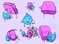 battle_for_dream_island begging begging_for_mercy blush bullying dialogue eraser_(bfdi) eraserdrop goofkitty09 half-closed_eyes laugh looking_away looking_down masturbation object_shows purple_background sadism teardrop_(bfdi) text tongue_out unaware