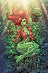 1girls artist_request athletic_female barefoot batman:_arkham_asylum batman:_arkham_city batman_(series) breasts calf_muscles dc_comics feet female green_skin legs long_hair medium_breasts muscular_female muscular_thighs nail_polish open_clothes plant plant_girl poison_ivy poison_ivy_(arkham) red_hair toenail_polish toes