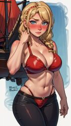 1girls ai_generated astrid_hofferson bikini bikini_bottom bikini_top blonde_hair blue_eyes cleavage curvaceous curvaceous_body curves curvy curvy_body curvy_female curvy_figure dreamworks female female_only hourglass_figure how_to_train_your_dragon inner_sideboob light-skinned_female light_skin naughtyangelx red_bikini red_bikini_bottom red_bikini_top sideboob solo solo_female voluptuous voluptuous_female