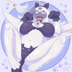 absol big_breasts breasts female furry non-human_bra pokémon_(species) pokemon pokemon_(species) snackbunnii thick_thighs wide_hips