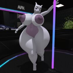 big_ass big_breasts breasts bubble_butt female ferialexonar huge_ass mewtwo non-human_areolae pokemon pokemon_(species) thick_thighs wide_hips