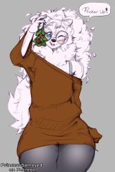 cumu female furry princesssamoyed thick_thighs wide_hips