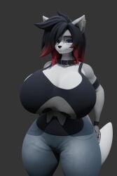 2:3 3d 3d_animation alternate_version_available angelina_marie animated anthro big_breasts breasts collar huge_breasts large_breasts mrmeatlovers shorter_than_10_seconds tagme tank_top vertical_video video