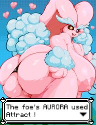 2022 alternate_color anthro anus areola arm_tuft ass aurora_(sent33) big_areola big_breasts big_butt black_clothing black_panties black_underwear blue_body blue_eyes blue_fur blush breasts buckteeth clothing english_text eyebrows eyelashes female floppy_ears freckles fur generation_4_pokemon genitals heart heterochromia huge_breasts huge_butt humanoid_genitalia humanoid_pussy hurikata ineffective_clothing innie_pussy looking_at_viewer looking_back lop_ears lopunny nintendo nipples orange_eyes panties pink_areola pink_body pink_fur pink_inner_ear pink_nipples pokemon pokemon_(species) pussy scut_tail short_tail solo tail teeth text text_box tuft underwear wrist_tuft