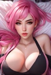 ai_generated big_breasts breasts e_girl face female gamer_girl pink_eyes pink_hair