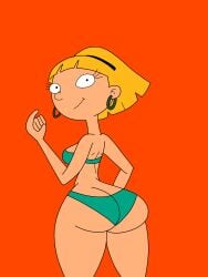 1girls ass bikini bikini_only blonde_hair earrings female female_only female_solo hey_arnold! olga_pataki short_hair solo solo_female solo_only