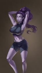 breasts dako_(beehaan) midriff overwatch spats sports_bra sportswear tight_clothing widowmaker