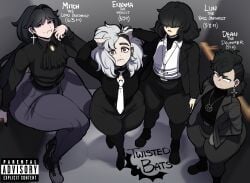 4boys band big_ass blackwhiplash bottom_heavy bottom_heavy_femboy bwl character_sheet dean_(blackwhiplash) dhampir enigma_(blackwhiplash) femboy gay goth goth_boy grey_hair hair_covering_eyes hair_over_eyes lun_blanc male male_only mitch_cruorem oc original original_character original_characters parental_advisory voluptuous voluptuous_male white_hair