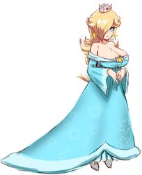 1girls awesomeerix big_breasts bimbo cleavage dress female female_focus female_only full_body fully_clothed mario_(series) nintendo princess_dress princess_rosalina super_mario_galaxy