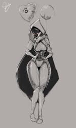 1girls applesauce_jack armour balloons big_thighs bungie cloak destiny_(game) destiny_2 guardian_(destiny) helmet hunter_(destiny) monochrome sfw sketch wholesome