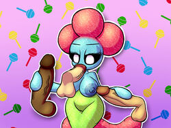 anthro balls breasts candy disembodied_penis double_handjob eyelashes female female_focus gummy gummy_worm handjob jelena_(screwroot) lollipop looking_at_penis naked nipples no_legs nude nude_female nudity oc oral original_character penis pussy screwroot veiny_penis worm