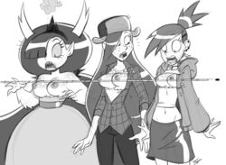 2019 3girls aeolus06 assisted_exposure barbell_piercing bent_wrist breasts bullet cartoon_network clothing crossover demon demon_girl disney disney_channel dress erect_nipples female female_only flannel foster's_home_for_imaginary_friends frankie_foster freckles gravity_falls hekapoo hoodie human humanoid long_hair monochrome nipple_piercings nipples orange_hair purple_skirt red_hair see-through_skirt skirt star_vs_the_forces_of_evil straight_hair surprised teenager torn_clothes ushanka wendy_corduroy yellow_dress