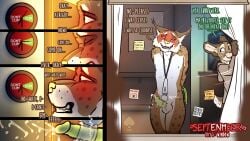 16:9 assisted_exposure balls blush bodily_fluids bondage bound comic convention cum dialogue embarrassed embarrassed_naked_male english_text fek genital_fluids genitals hi_res hotel male on_display orgasm orgasm_control overstimulation penis presenting_partner public public_exposure qr_code sex_game sex_toy solo text vibrator wand_vibrator widescreen window