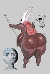 big_ass big_breasts erect_nipples gafer.exe hollow_knight hollow_knight:_silksong homer_simpson hornet_(hollow_knight) huge_ass meme_reference peace_sign phat_ass protagonist_(hollow_knight) steam thousand_yard_stare