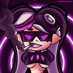 after_transformation alternate_breast_size alternate_hairstyle alternate_species bad_end beauty_mark bimbo bimbofication black_crop_top black_hair brainwashed brainwashing callie_(splatoon) cigarette corrupted corruption crop_top dark_persona evil_grin evil_smile female female_only front_view hybrid hypno_shades_(splatoon) hypnosis inkling inkling-octoling_hybrid large_breasts lipstick midriff mind_control mole mole_under_eye naughty_face nintendo octarian_tattoo octo_callie octoling personality_change pink-tinted_eyewear pink_lipstick realhenryfellow single_female smile smoke smoking splatoon splatoon_2 stomach_tattoo sunglasses tattoo tech_control tentacle_hair tinted_eyewear transformation underboob visor