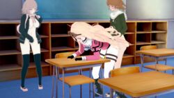 1boy 2girls cheating cucked_by_femboy cuckold cuckquean danganronpa danganronpa:_trigger_happy_havoc danganronpa_1 danganronpa_2:_goodbye_despair danganronpa_v3 female femboy femboysub fujisaki_chihiro iruma_miu koikatsu male mary_janes masturbating_cuck masturbating_while_watching masturbation multiple_girls nanami_chiaki netorare ntr orph shoes smooth_skin watching