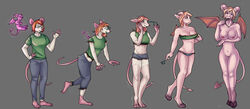 anthro big_breasts breasts demon eyewear female glasses kiri-anko mammal mouse murid murine nude rat rodent sequence solo succubus transformation