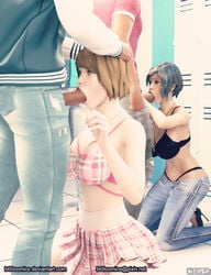 2boys 2girls 3d alternate_breast_size b69 big_breasts blowjob blue_eyes blue_hair brown_hair checkered_skirt chloe_price cute daddy_kink ddlg deep_blowjob deepthroat eyeshadow fellatio female forced forced_oral freckles fringe head_grab high_heels holding_head humiliation jeans kneeling lesbian life_is_strange light_skin locker male max_caulfield medium_hair microskirt mostly_clothed oral oral_penetration oral_sex orientation_play panties parallel_fellatio parallel_sex penis petite sad seductive_mouth short_hair skinny skirt small_ass small_breasts square_enix teenager thong throat_fuck tight_throat unseen_male_face