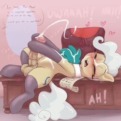 1:1 absurd_res animal_genitalia animal_penis balls blush bodily_fluids chair closed_eyes clothing cum cum_on_face cum_on_own_belly cum_on_own_face cum_on_self cumshot desk dialogue ejaculation english_text equid equine equine_genitalia equine_penis feral friendship_is_magic ftg_crossgender fti_crossgender furniture genital_fluids genitals grey_hair gynomorph hair hasbro heart_symbol hi_res intersex legwear looking_pleasured lying mammal masturbation mature_gynomorph mature_intersex mayor_mare_(mlp) my_little_pony on_back penile penile_masturbation penis quadruped rule_63 solo speech_bubble t72b table tail text thick_thighs thigh_highs