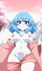 ai ai-created ai_art ai_generated bare_shoulders big_breasts blue_eyes blue_hair breasts_out breasts_outside cherry_blossom cherry_blossoms exposed_body exposed_boobs exposed_breasts exposed_nipples exposed_pussy kimono kimono_open nipples pixai seductive_smile showing_breasts showing_nipples showing_pussy smile undressing vtuber vtuberfanart vtubers white_body white_fur white_skin wolf wolf_ears wolf_girl wolf_humanoid wolfychu youtube youtuber youtuber_girl youtubers