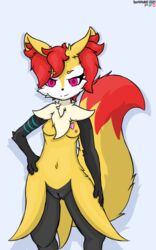 anthro braixen braxiss_(character) breasts canid canine darkholm1 female genitals mammal nintendo nude pokémon_(species) pokemon pokemon_(species) pussy solo video_games