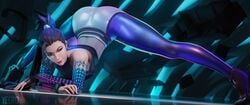 3d ass big_ass big_butt black_hair butt female jack-o_pose jackochallenge k/da_all_out_kai'sa k/da_all_out_series kai'sa league_of_legends leggings purple_eyes tagme yeero