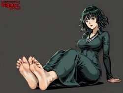 ai_generated barefoot feet foot_fetish foot_focus fubuki_(one-punch_man) gigatsu one-punch_man simple_background soles soles_female toes