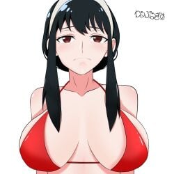 1girls adoptive_mother adult adult_female anime_milf ankake_pasta bare_chest bare_shoulders bare_skin big_breasts bikini bikini_only bikini_top black_hair black_hair_female breasts breasts_apart busty busty_female busty_girl busty_milf collarbone curvy_milf digital digital_art digital_drawing digital_drawing_(artwork) digital_media digital_media_(artwork) exposed_chest exposed_shoulders exposed_skin female female_focus female_only hair_between_eyes hairband halterneck high_resolution highres hot_milf large_boobs large_breasts long_hair looking_at_viewer mature mature_female midriff milf mother nervous nervous_expression nervous_face nervous_female plump_breasts red_bikini red_bikini_top red_eyes red_eyes_female red_string_bikini red_swimsuit red_swimwear shoulders shy shy_expression sidelocks simple_background solo spy_x_family standing string_bikini swimsuit swimwear upper_body white_background white_hairband yor_briar yor_forger young_milf young_woman_and_milf