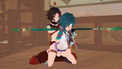 2boys animated beta_xiao boys choked_from_behind cock cumshot dick fast_thrusts from_behind_position genshin_impact green_hair humiliated mmd no_sound red_hair selfcest shorter_than_30_seconds spread_legs tagme video video_games xiao_(genshin_impact)