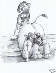 beast cunnilingus egypt egyptian egyptian_mythology fantasy huge_ass mythology pussy pussy_lick sexy_volum_me sexyvolumme sexyvolumme(artist) sphinx trio yuri